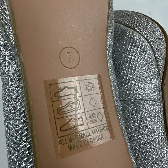 Bella Marie Tamika Mesh Silver Stiletto Platform Heels Closed Toe Pumps Size 7 - Picture 10 of 11